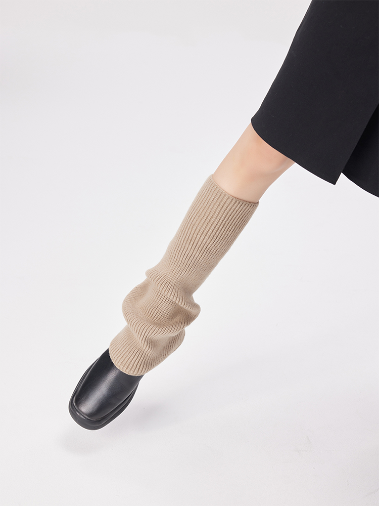 Office Retro Y2K Preppy Chic Leg Warmers Ribbed Knitted Long Knee High