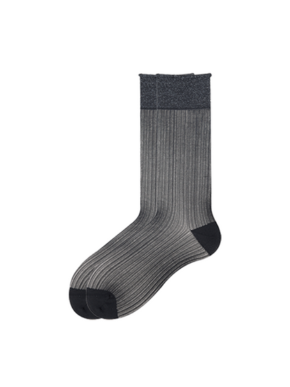 Raffle Socks Glitter Stripe Mid-Length Mesh Ankle for Women