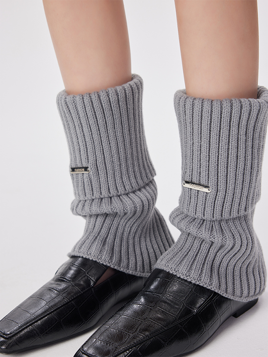 Retro Preppy Chic Ankle Leg Warmers Cable Knitted Cuffs