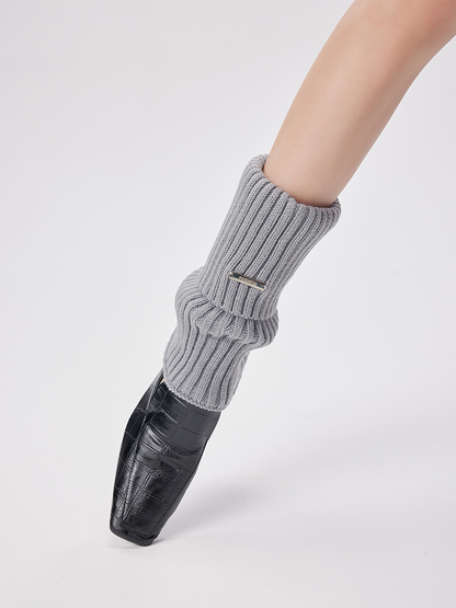 Retro Preppy Chic Ankle Leg Warmers Cable Knitted Cuffs