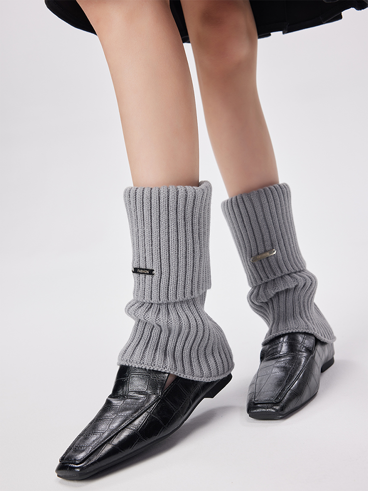 Retro Preppy Chic Ankle Leg Warmers Cable Knitted Cuffs