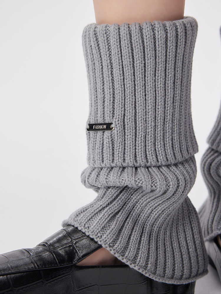 Retro Preppy Chic Ankle Leg Warmers Cable Knitted Cuffs