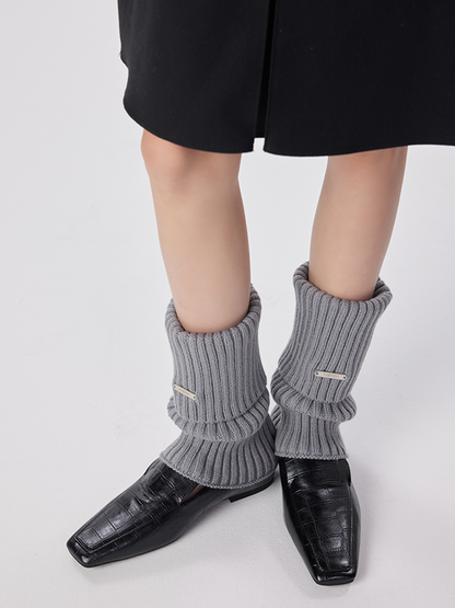 Retro Preppy Chic Ankle Leg Warmers Cable Knitted Cuffs