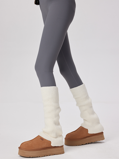 Retro Preppy Chic Ballet Leg Warmers Ribbed Knitted Socks