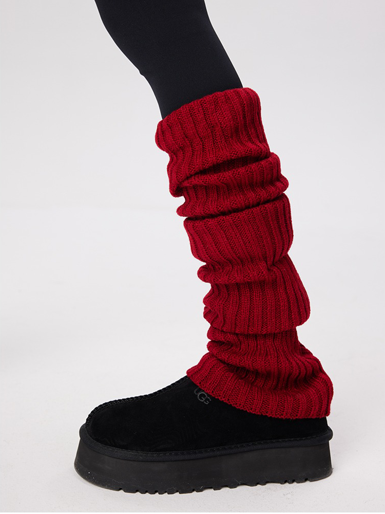 Retro Preppy Chic Multicolor Leg Warmers Lady's Ankle Ribbed Knitted