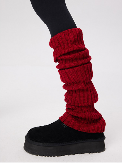 Retro Preppy Chic Multicolor Leg Warmers Lady's Ankle Ribbed Knitted